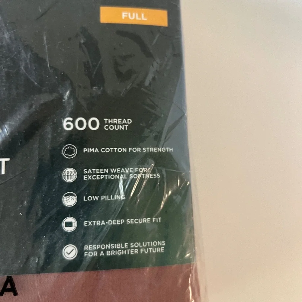 Simply Vera Vera Wang 600TC Pima Cotton Sheet Set Full Nutmeg NIP